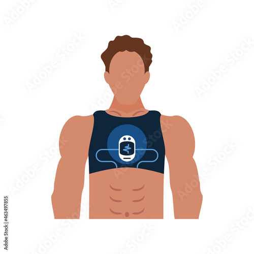 man with wearable health monitor