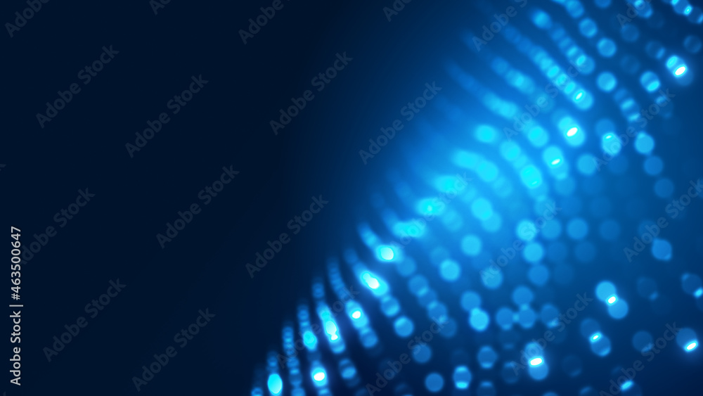 Obraz premium Abstract dot white blue wave gradient texture technology background.