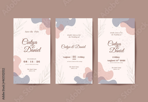 Beautiful rustic wedding social media stories template