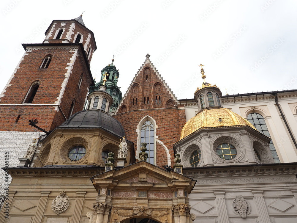 Fototapeta premium The towers and domes of Wawel Cathedral, Kraków Poland