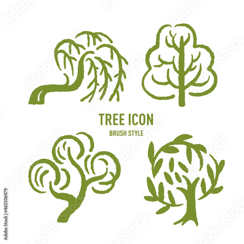 tree icon, brush style, Vector icon