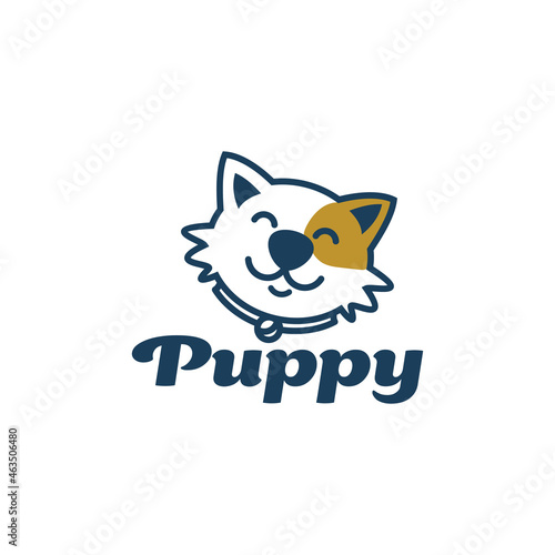 smiling dog head cartoon logo