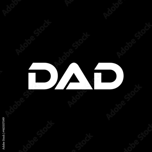DAD letter logo design with black background in illustrator, vector logo modern alphabet font overlap style. calligraphy designs for logo, Poster, Invitation, etc.