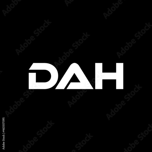 DAHH letter logo design with black background in illustrator, vector logo modern alphabet font overlap style. calligraphy designs for logo, Poster, Invitation, etc.