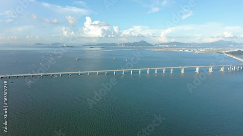 Wallpaper Mural Hong Kong Zhuhai Macau Bridge on a beautiful day, wide angle aerial view. Torontodigital.ca