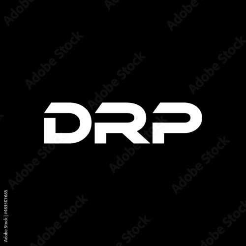 DRP letter logo design with black background in illustrator, vector logo modern alphabet font overlap style. calligraphy designs for logo, Poster, Invitation, etc. photo