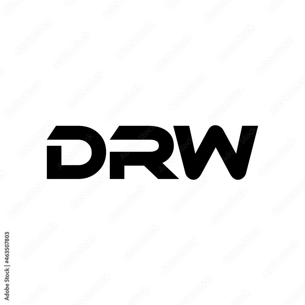 DRW letter logo design with white background in illustrator, vector logo modern alphabet font overlap style. calligraphy designs for logo, Poster, Invitation, etc.