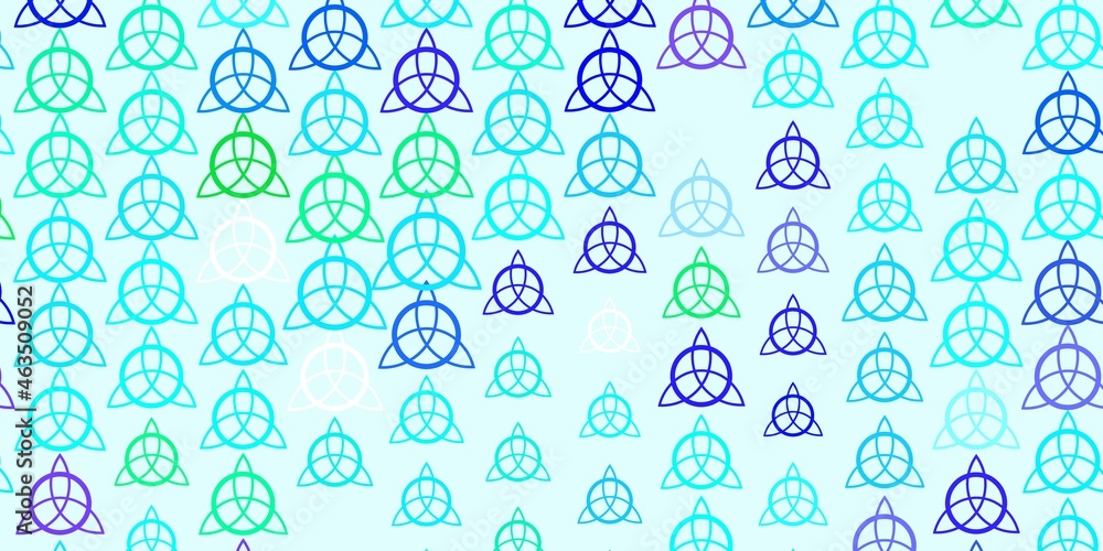 Light Blue, Green vector pattern with magic elements.