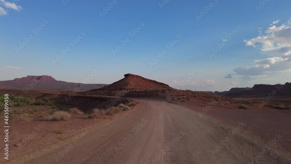 Driving Plate 4WD Off Road Utah Valley of the Gods Westbound Sunset Multicam Set 05 Rear View Southwest USA Driving Plate 4WD Off Road Utah Valley of the Gods Westbound Sunset Multicam Set 05 Rear View Southwest USA