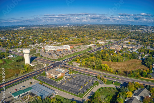 Aerial View of the Twin Cities Outer Suburb of Savage, Minnesota