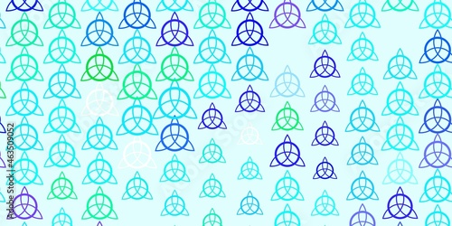 Light Blue, Green vector pattern with magic elements.