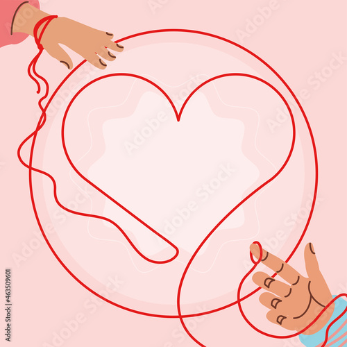 hands and red string