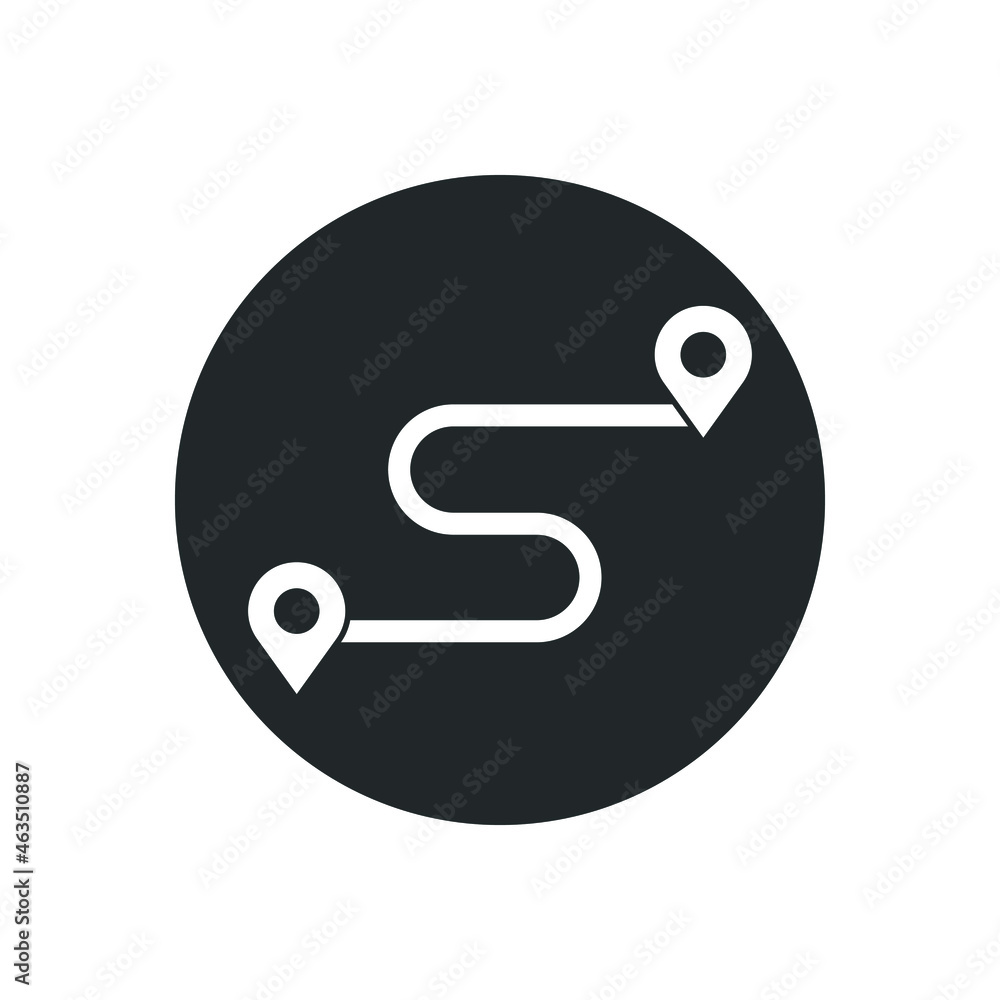 Route_location vectro icon illustration sign
