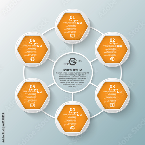 Abstract 3D Paper Infographics. Business template .Vector illustration