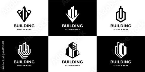 Set of modern building logo design inspiration