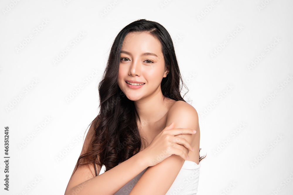 Beautiful young asian woman with clean fresh skin on white background, Face care, Facial treatment, Cosmetology, beauty and spa, Asian women portrait. Beautiful young asian woman with clean fresh skin on white background, Face care, Facial treatment, Cosmetology, beauty and spa, Asian women portrait.