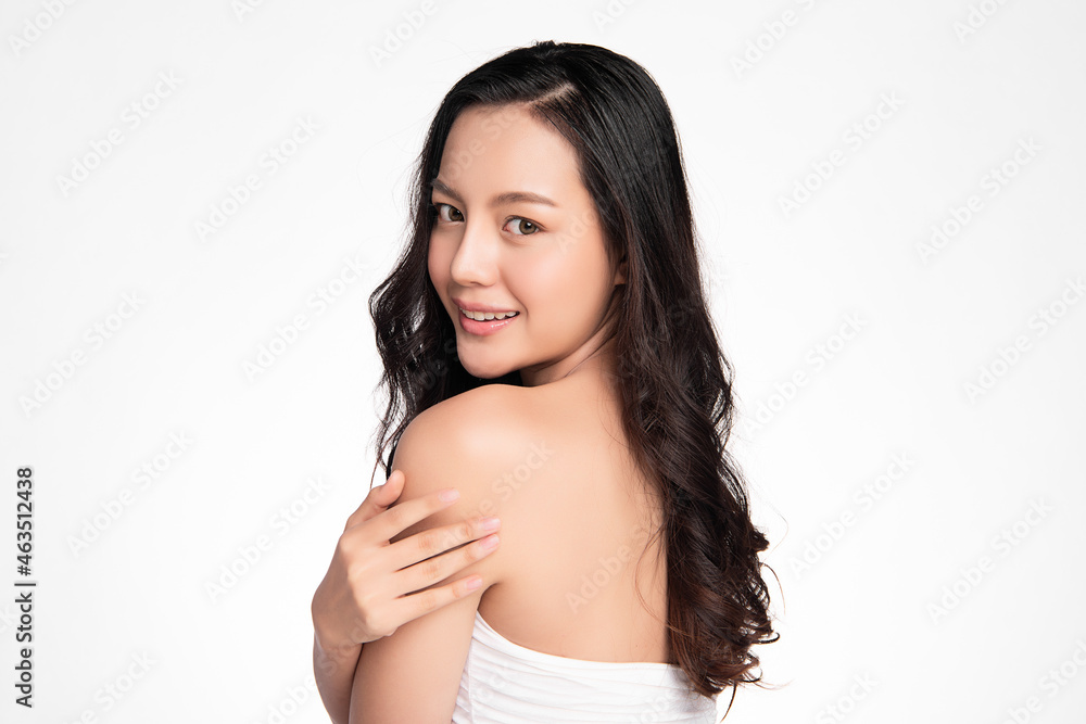 Beautiful young asian woman with clean fresh skin on white background, Face care, Facial treatment, Cosmetology, beauty and spa, Asian women portrait. Beautiful young asian woman with clean fresh skin on white background, Face care, Facial treatment, Cosmetology, beauty and spa, Asian women portrait.