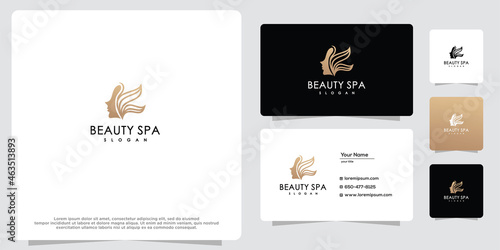 Woman logo with stationery business card