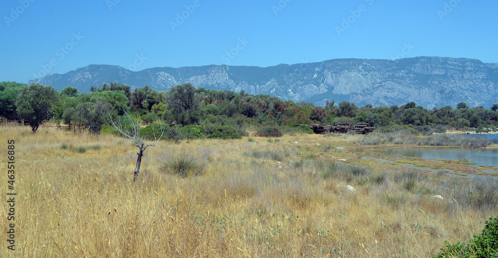 Mediterranean sea. Turkish resort of Marmaris. summer vacation or weekend on sea coast in sunny day Mediterranean sea. Turkish resort of Marmaris. summer vacation or weekend on sea coast in sunny day