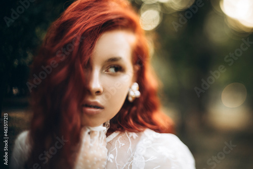 fashion portrait of a woman with the red hair