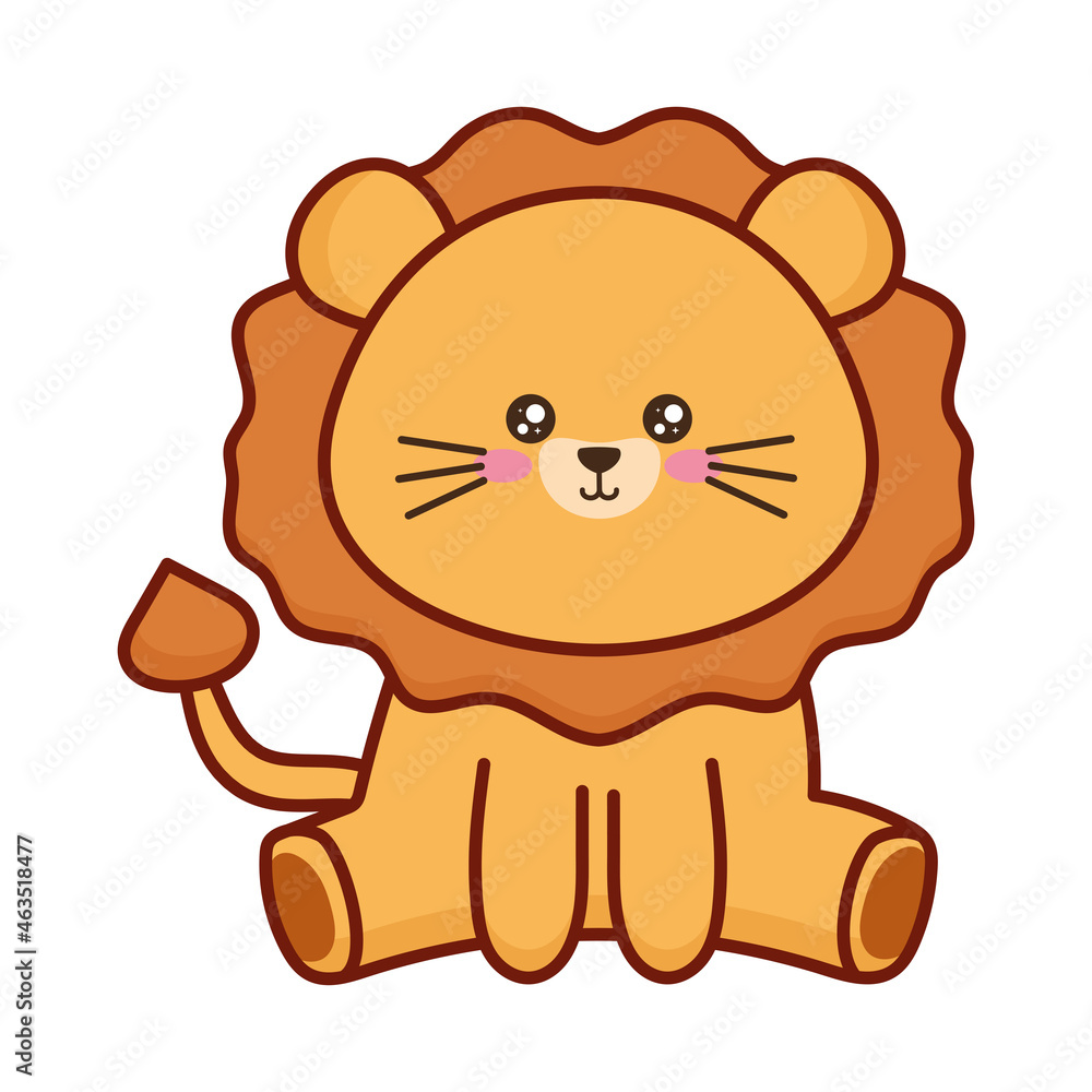 Fototapeta premium cute little kawaii leon