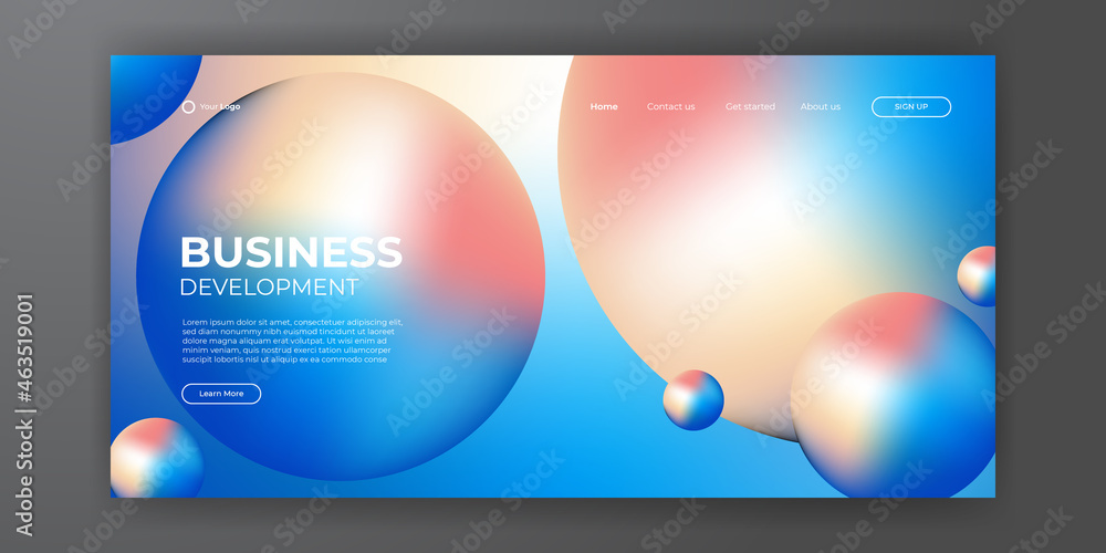 Fototapeta premium Modern business landing page abstract background. Web background template design with modern shape and simple technology concept. Vector illustration