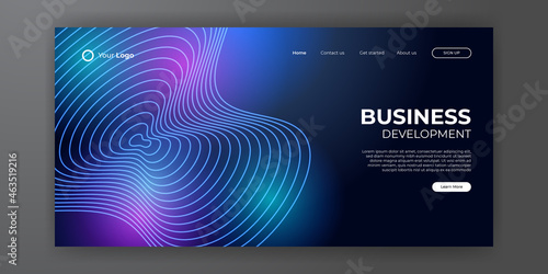 Abstract background with 3d gradient for landing page. Geometric background with dynamic shapes composition. Landing page background template design with modern shape and simple technology concept