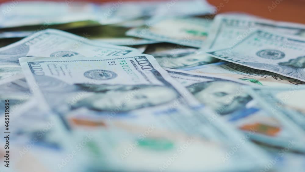 Pile of us dollars banknotes. Us dollar money background Pile of us dollars banknotes. Us dollar money background
