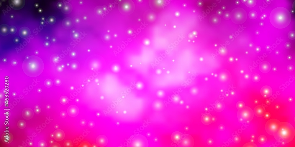 Light Purple, Pink vector layout with bright stars.