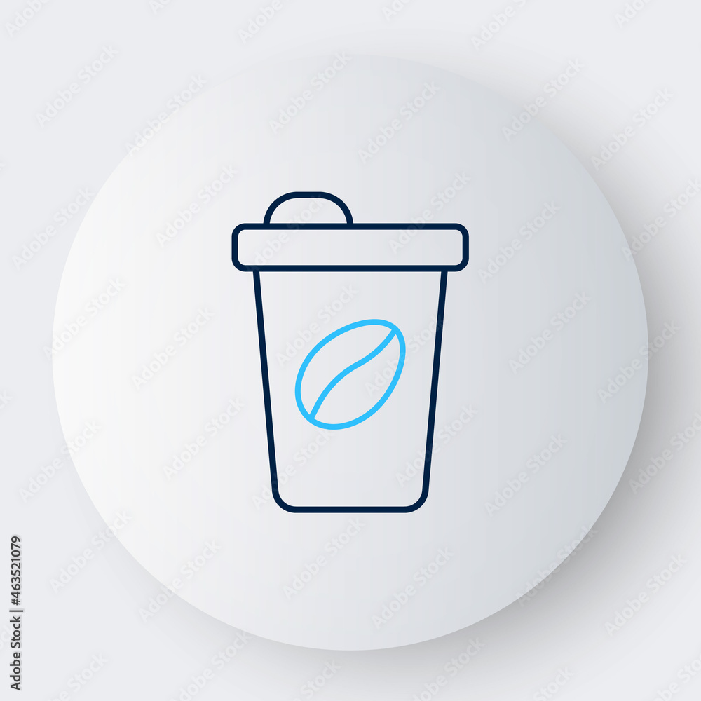 Line Coffee cup to go icon isolated on white background. Colorful outline concept. Vector Line Coffee cup to go icon isolated on white background. Colorful outline concept. Vector