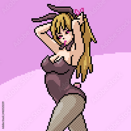pixel art sexy bunny woman