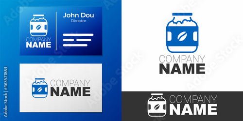 Logotype Coffee jar bottle icon isolated on white background. Logo design template element. Vector