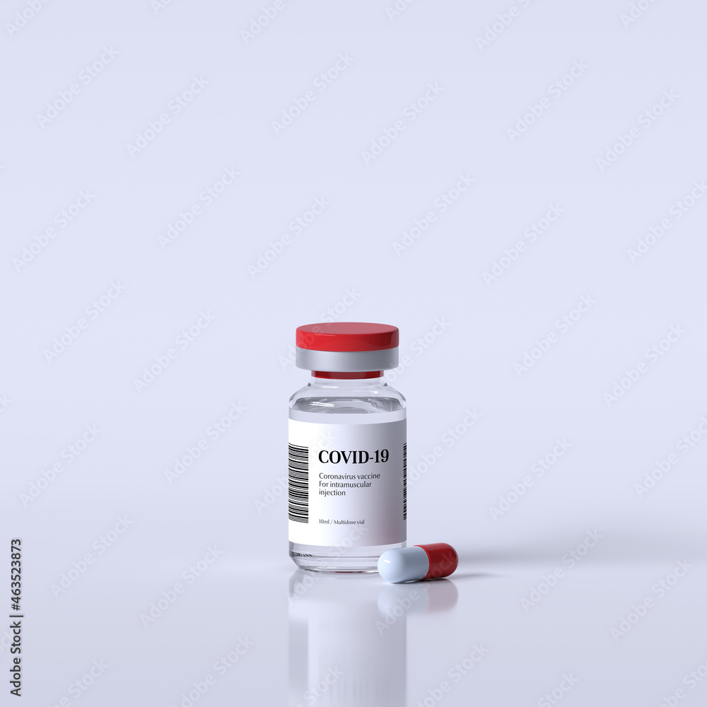 3d render vaccination, covid-19 pills vaccine. 3d render vaccination, covid-19 pills vaccine.