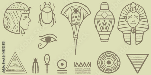 Ancient Egyptian ornament Tribal. Tribal art Egyptian vintage ethnic. Traditional ornate vector illustration collection. Can be used for cloth, flyers, bags, furniture, and tattoo