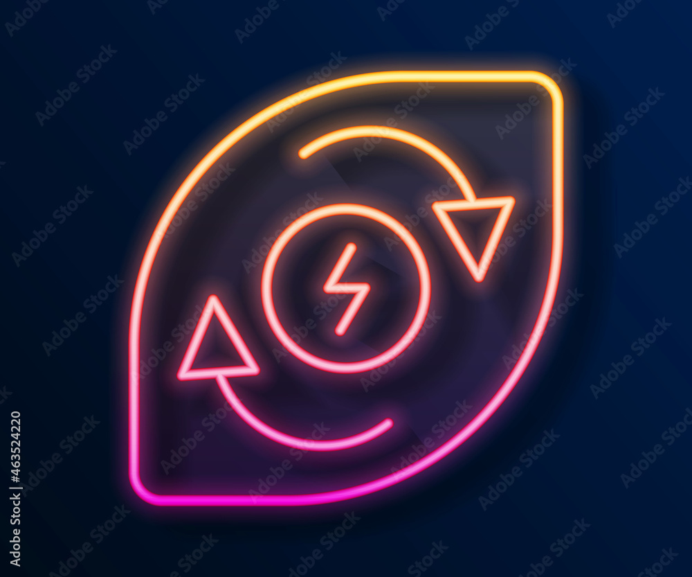 Glowing neon line Water energy icon isolated on black background. Ecology concept with water droplet. Alternative energy concept. Vector Glowing neon line Water energy icon isolated on black background. Ecology concept with water droplet. Alternative energy concept. Vector