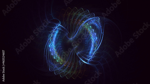 3D rendering abstract multicolor fractal light background