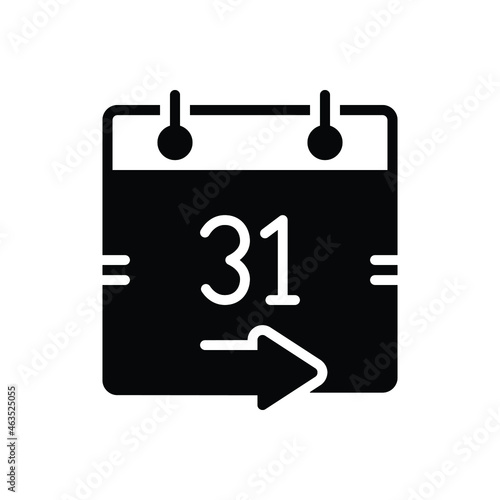 Black solid icon for come date 