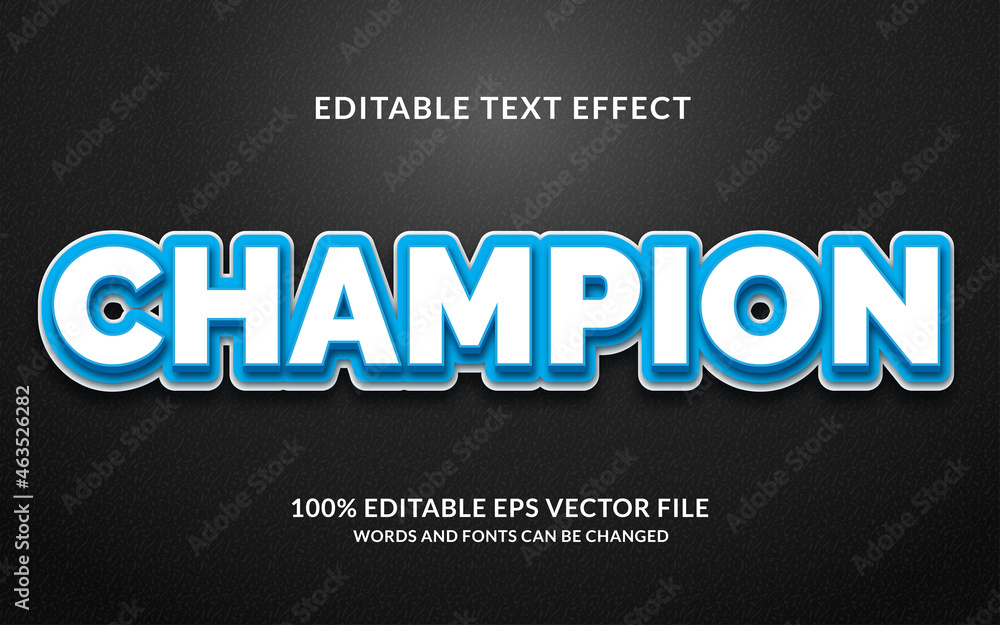 Obraz premium CHAMPION editable text effect