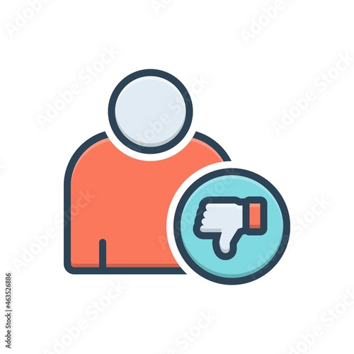 Color illustration icon for criticize 