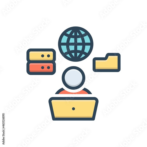 Color illustration icon for supporter