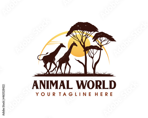 Animal Conservation Logo design. Wildlife Safari Logo design inspiration