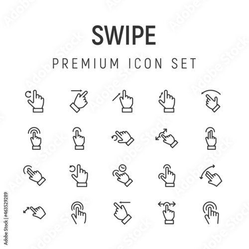Premium pack of swipe line icons.