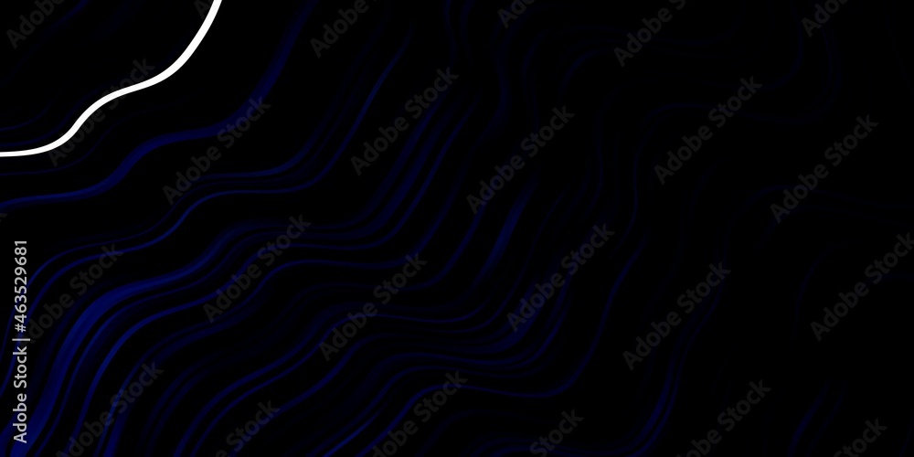 Dark BLUE vector background with curved lines. Dark BLUE vector background with curved lines.