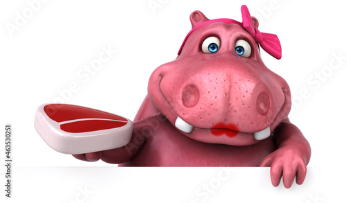 Pink Hippo - 3D Illustration