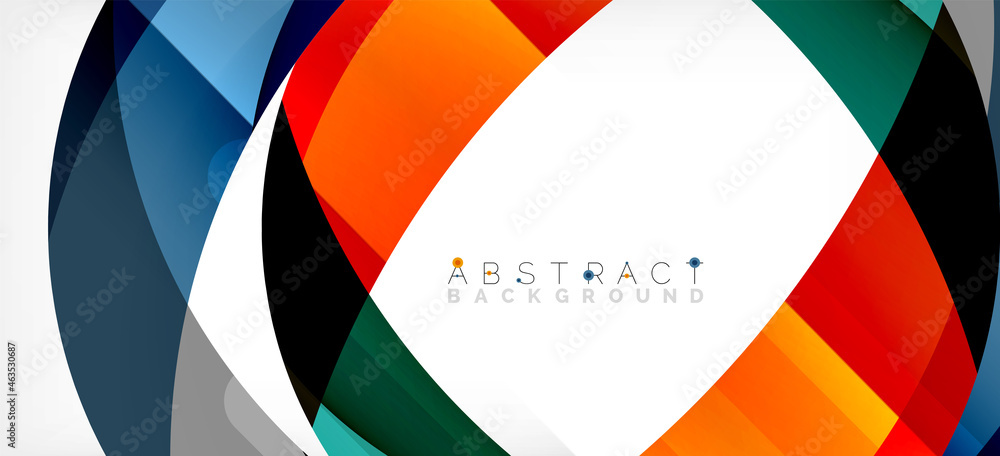 Geometric abstract background. Circle created with overlapping color shapes. Vector Illustration For Wallpaper, Banner, Background, Landing Page Geometric abstract background. Circle created with overlapping color shapes. Vector Illustration For Wallpaper, Banner, Background, Landing Page