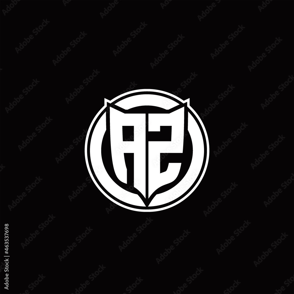 AZ Logo monogram with shield and circluar shape design tamplate AZ Logo monogram with shield and circluar shape design tamplate