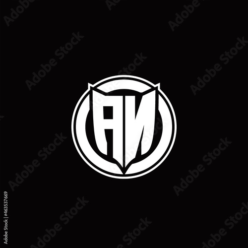 Free Download AN Logo monogram with shield and circluar shape design tamplate - GFXLoad