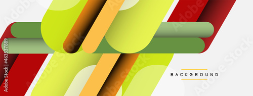 Overlapping round shapes and lines background. Vector illustration for wallpaper banner background or landing page