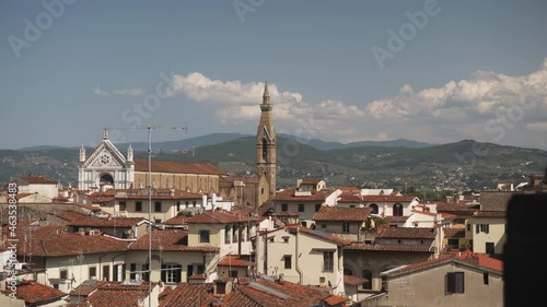 Revealing scenic panorama of renaissance city of Florence, Italy photo