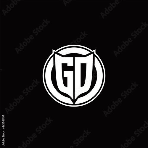 GD Logo monogram with shield and circluar shape design tamplate